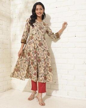 women floral print a-line kurta