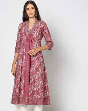 women floral print a-line kurta