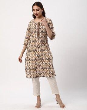 women floral print a-line kurta