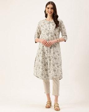 women floral print a-line kurta