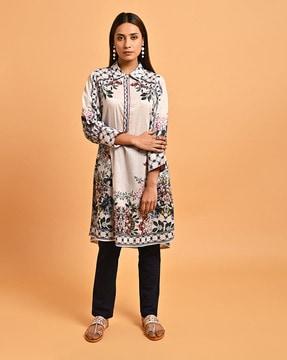 women floral print a-line kurti