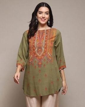 women floral print a-line kurti