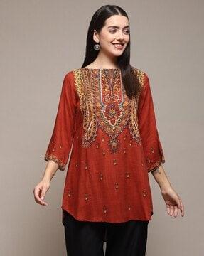 women floral print a-line kurti