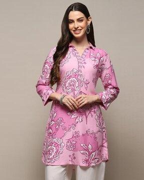 women floral print a-line kurti