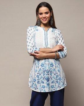 women floral print a-line kurti