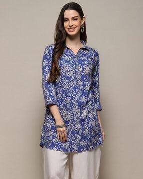 women floral print a-line kurti