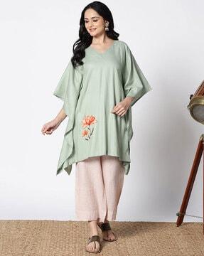 women floral print a-line kurti