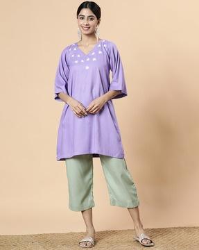 women floral print a-line kurti