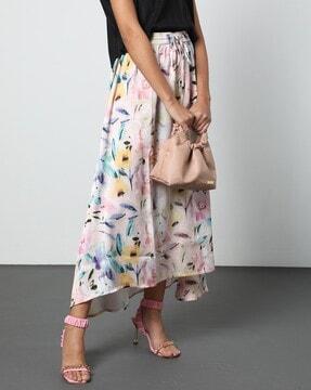 women floral print a-line skirt