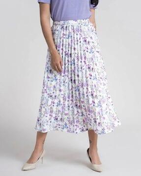 women floral print a-line skirt