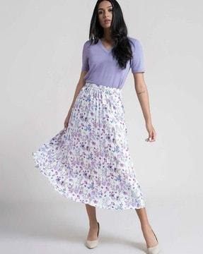 women floral print a-line skirt