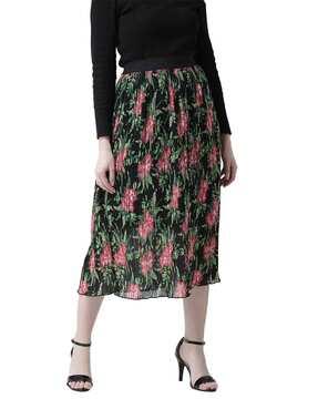 women floral print a-line skirt