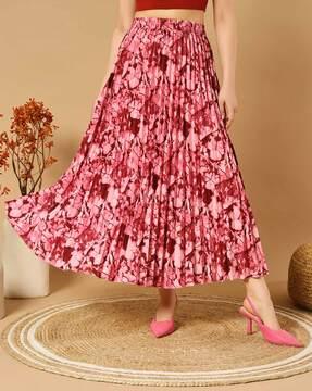 women floral print a-line skirt