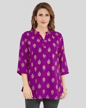 women floral print a-line tunic