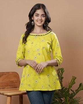 women floral print a-line tunic