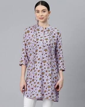 women floral print a-line tunic