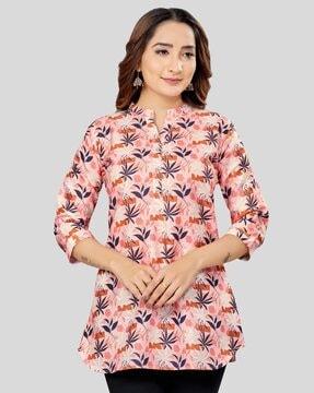 women floral print a-line tunic