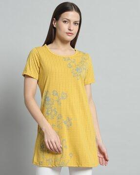 women floral print a-line tunic