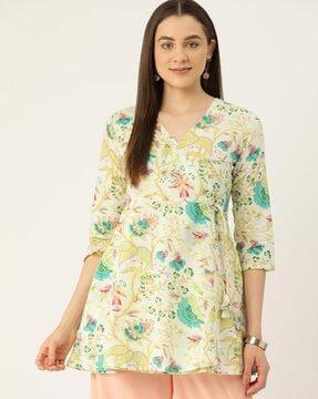 women floral print a-line tunic