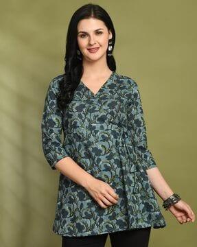 women floral print a-line tunic