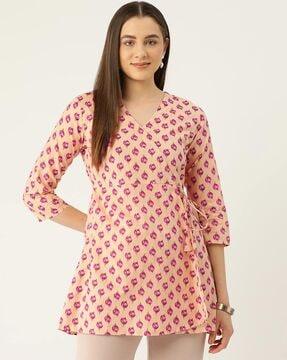 women floral print a-line tunic