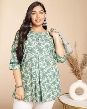 women floral print a-line tunic