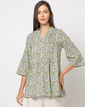 women floral print a-line tunic