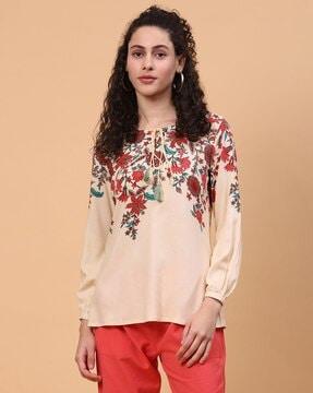 women floral print a-line tunic