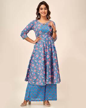 women floral print anarkali kurta set