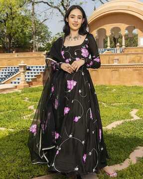 women floral print anarkali kurta set