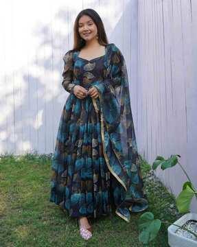 women floral print anarkali kurta set