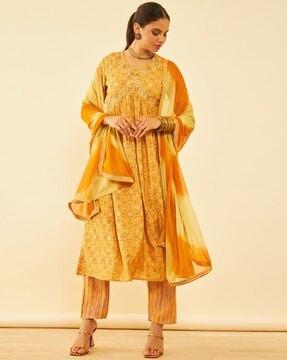 women floral print anarkali kurta set