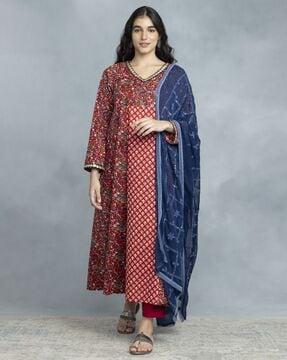 women floral print anarkali kurta set