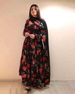 women floral print anarkali kurta set