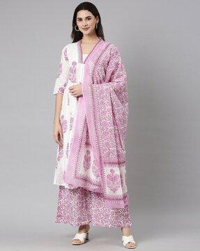 women floral print anarkali kurta set