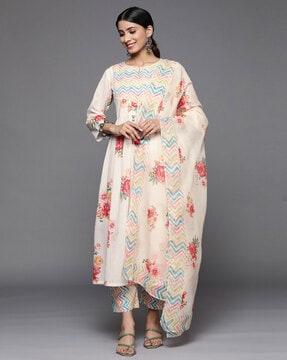 women floral print anarkali kurta set