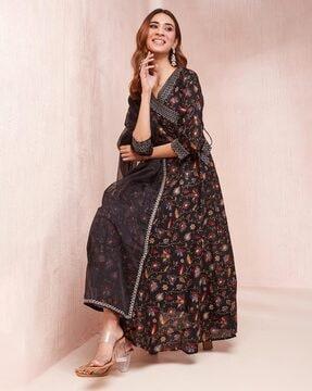 women floral print anarkali kurta set