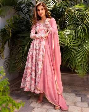 women floral print anarkali kurta set