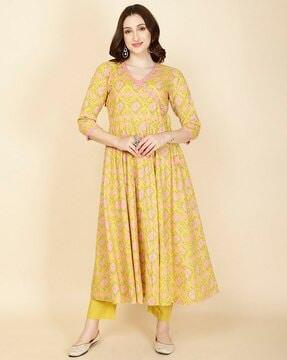 women floral print anarkali kurta set