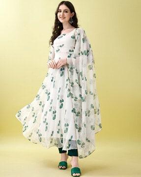 women floral print anarkali kurta set