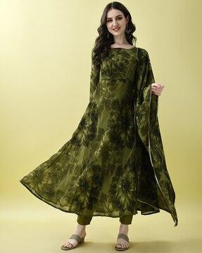 women floral print anarkali kurta set