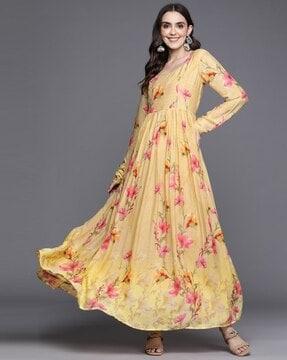 women floral print anarkali kurta