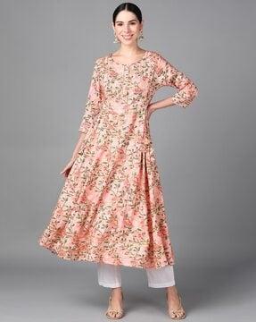 women floral print anarkali kurta