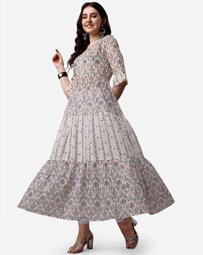 women floral print anarkali kurta