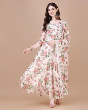 women floral print anarkali kurta