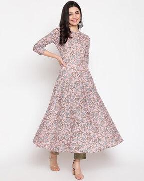 women floral print anarkali kurta