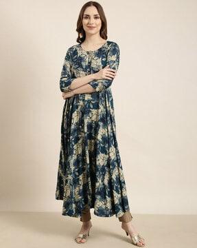 women floral print anarkali kurta