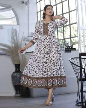 women floral print anarkali kurta