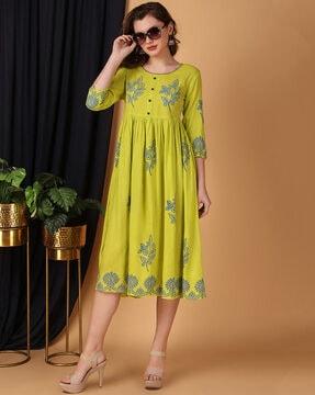 women floral print anarkali kurta