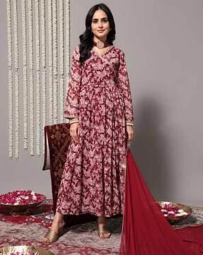 women floral print anarkali kurta